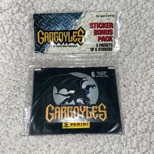 Vintage 1996 Gargoyles Panini Sealed Album Sticker‎ Pack 5 Packs (6 Stickers) C2